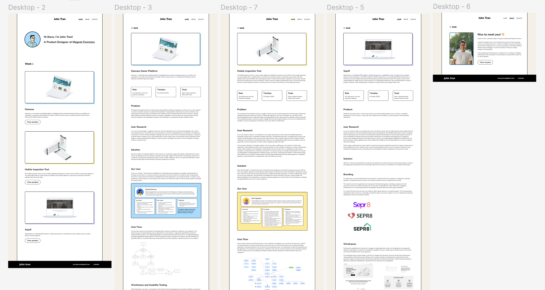 Image of client portfolio mockup design in Figma.